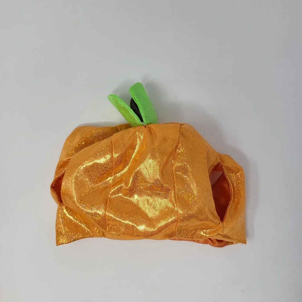 Shimmer Iridescent Pumpkin Costume Dog Pet Halloween Doggy Puppy Medium 2 Piece